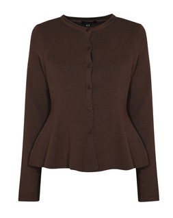 New Look Dark Brown Crew Neck Peplum Cardigan £29.99, €39.99
