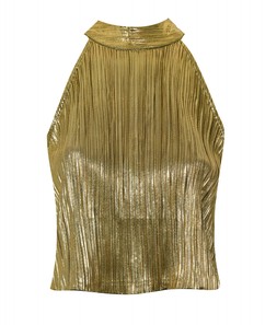 New Look Gold Plisse Halterneck Top £23.99, €29.99