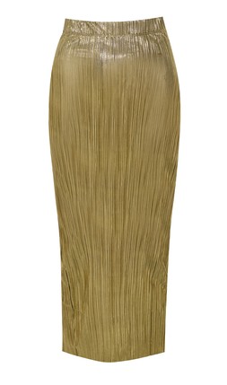 New Look Gold Plisse Midi Skirt £32.99, €44.99
