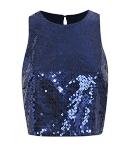 New Look Navy Sequinned Cropped Top £27.99, 39.99