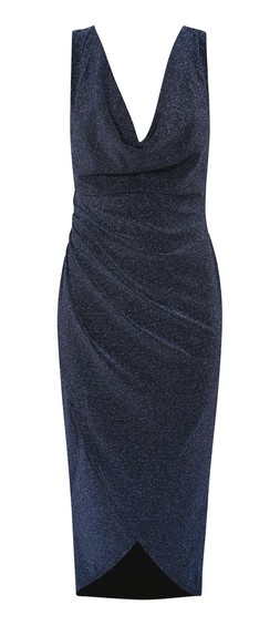 New Look Navy Sparkle Cowl Neck Midi Dress £37.99, €49.99