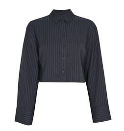 New Look Navy Striped Cropped Button Through Shirt £25.99, €33.99