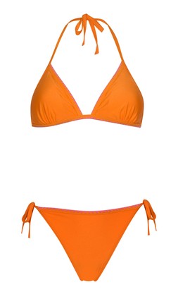 New Look Orange Blanket Stitch Trim Halterneck Bikini Top £16.99 Orange Blanket Stitch Trim Tie Side Bikini Bottoms £10.99