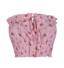 New Look Pink Floral Print Tie Up Bandeau Top £17.99