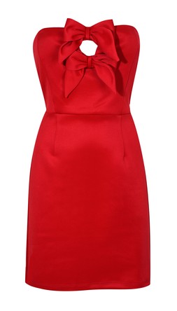 New Look Red Bow Detail Bandeau Mini Dress £32.99, €44.99
