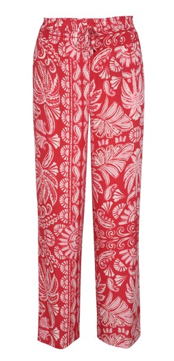 New Look Red Leaf Print Wide Leg Crepe Trousers £19.99 €25.99