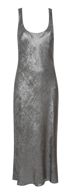 New Look Silver Metallic Foil Midi Slip Dress £34.99, €46.99