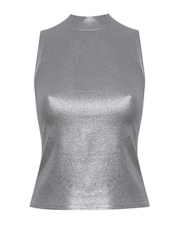 New Look Silver Metallic Stretch Jersey Sleeveless Top £18.99, €25.99