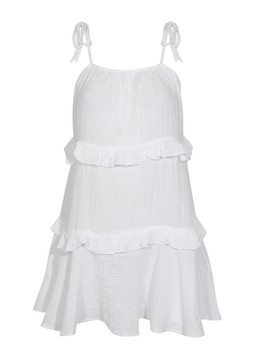 New Look White Tie Strap Ruffle Trimmed Mini Dress £19.99