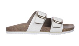 Off White Croc Effect Faux Leather Buckled Strap Flat Sandals, New Look, £16.99 (924746212)
