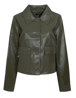 Olive Faux Leather Patch Pocket Jacket, New Look, £45.99 (925287933)