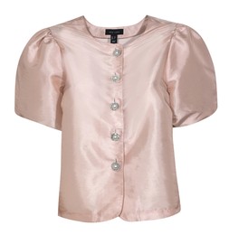 Pale Pink Taffeta Puff Sleeve Top, £29.99 (941212072)