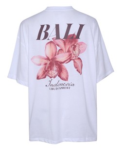 White Bali Flower Print Oversized T-Shirt back £15.99 (936966310)