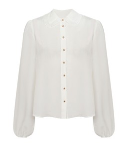 White Plisse Collar Shirt, New Look, £27.99