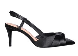 Wide Fit Black Satin Knot Slingback Pumps, £38.99 (935644901)