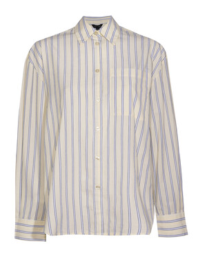 Cream and Blue Striped Long Sleeve Shirt, £23.99 from New Look