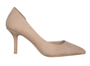 Wide Fit Light Brown Faux Suede D'Orsay Court Shoes, £27.99 from New Look