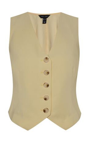 Light Yellow Short Tie Back Waistcoat ,£29.99 from New Look