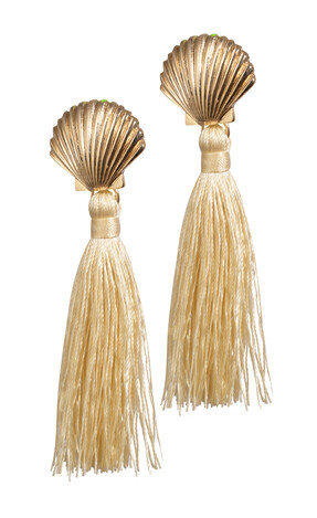 Gold Shell Thread Tassle Drop Earrings ,£8.99 from New Look