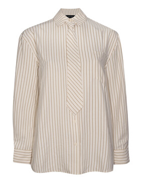 White and Brown Relaxed Striped Shirt with Tie, £29.99 from New Look