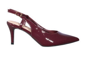Dark Burgundy Faux Leather Slingback Stiletto Court Shoes £29.99 from New Look