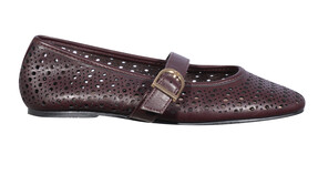 Dark Burgundy Faux Leather Cut Out Mary Jane Pumps £25.99 from New Look