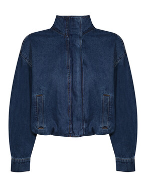 Blue Cotton Funnel Neck Denim Jacket £44.99 from New Look