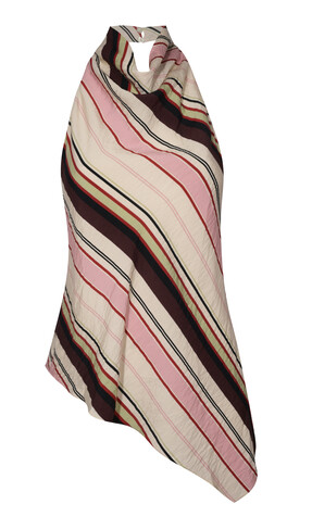 Pink Crinkle Texture Diagonal Stripe Cowl Neck Halter Top, £25.99 from New Look