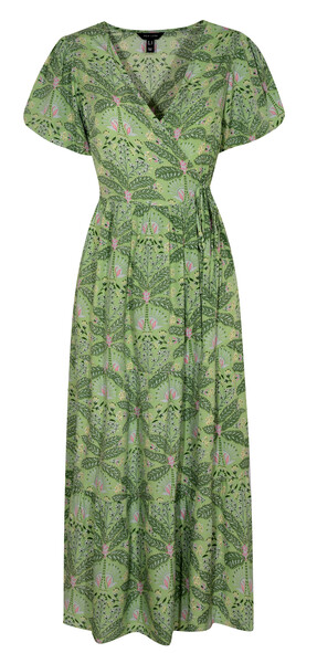 Green Crepe Tropical Pattern Wrap Midi Dress £25.99 from New Look