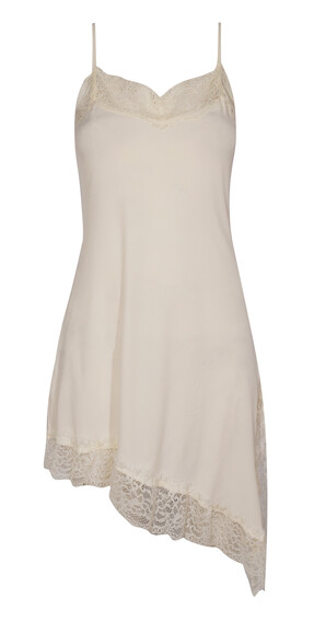 Cream Jersey Lace Trim Asymmetric Hem Cami Dress £27.99 from New Look