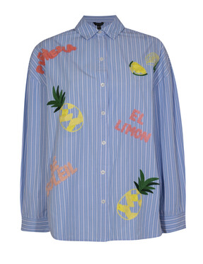 Blue Pina Fresca Stripe Embroidered Shirt £35.99 from New Look