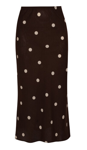 Brown Polka Dot Bias Cut Midi Skirt £25.99 from New Look