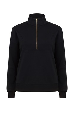 Black Atlanta Half Zip Sweat