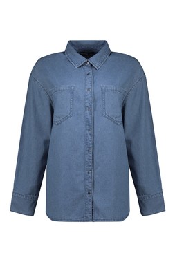 Navy Denim Oversized Shirt