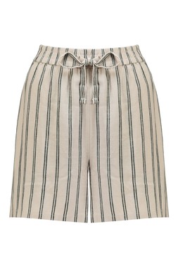 Neutral Linen Stripe Short