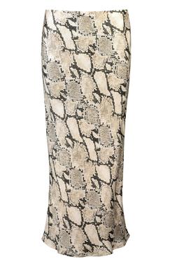 Snake Print Satin Skirt