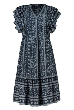 Ditsy Floral Navy Cotton Mini Dress