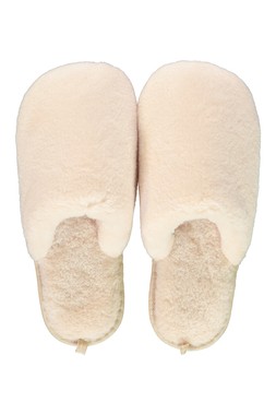 Neutral Faux Fur Mule
