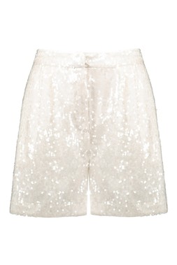 White Sequin Short