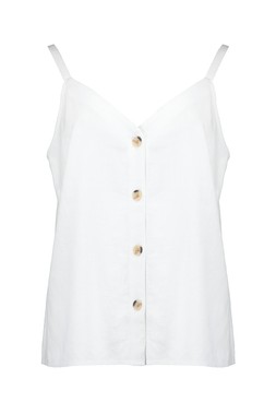 White Button Through Cami