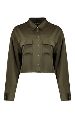Khaki Crop Shirt