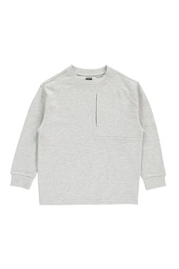 Kids Grey Long Sleeve Ottoman Tee