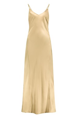 Gold Satin Midi Dress
