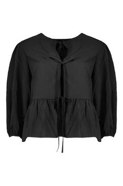 Black Bow Front Blouse