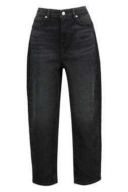 Washed Black Barrel Jeans