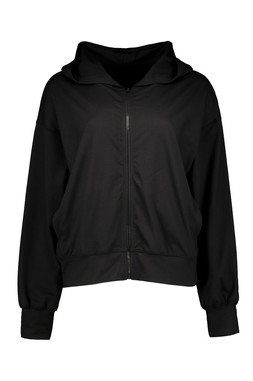Black Elektra Zip Through Hoodie
