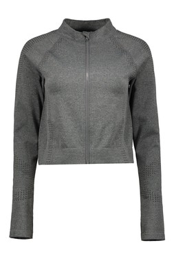 Grey Marl Full Zip Through Seamfree Jacket