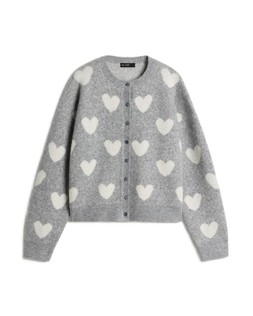 Valentines Grey Heart Cardigan
