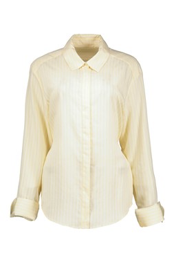 Yellow Lemon Stripe Tie Waist Shirt