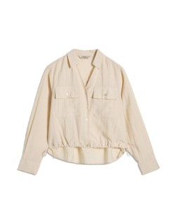 Cream Drawstring Utility Shirt